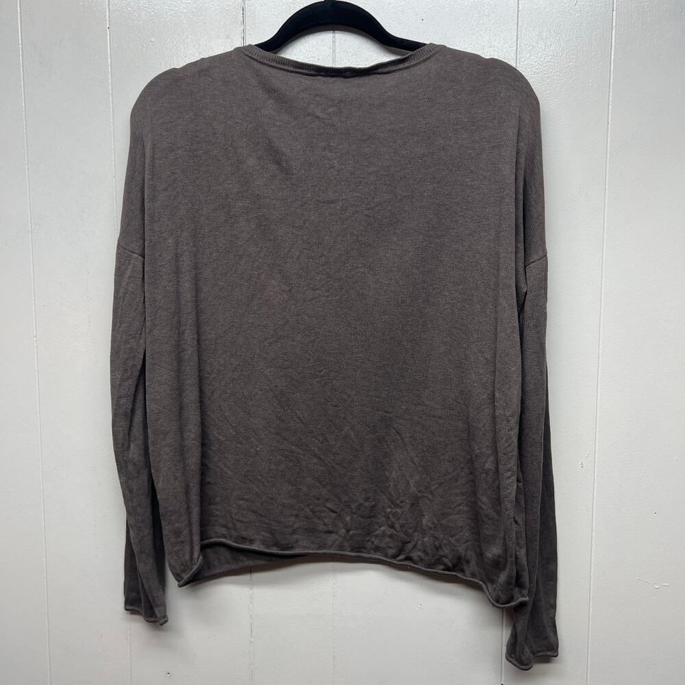 Garnet Hill Silk Cotton Women's Long Sleeve Sweater Sz Small Neutral Lightweight - Picture 6 of 10